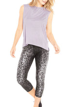 Load image into Gallery viewer, Charcoal Cheetah Tall Band Capri Leggings
