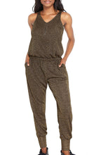 Load image into Gallery viewer, Gold Shimmer Knit Jumpsuit