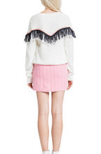 Load image into Gallery viewer, ZIGZAG FRINGE KNIT SWEATER
