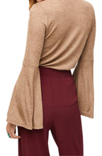 Load image into Gallery viewer, Kadin Dusty Gold Bell Sleeve Top