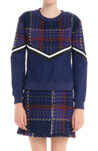 Load image into Gallery viewer, TWEED PLAID COMBO KNIT TOP