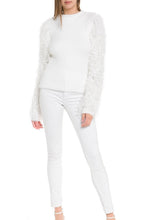 Load image into Gallery viewer, SR103T- FUZZY KNIT SWEATER WHITE