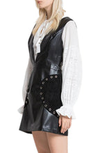 Load image into Gallery viewer, IH196D- METAL GROMMET PU MINI DRESS
