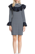 Load image into Gallery viewer, CONTRAST RUFFLE @DECOLLETEE DRESS