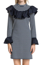 Load image into Gallery viewer, CONTRAST RUFFLE @DECOLLETEE DRESS