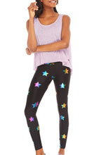 Load image into Gallery viewer, Rainbow Stars Foil Tall Band Leggings