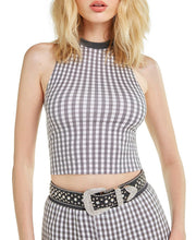 Load image into Gallery viewer, Black Gingham Fountain Crop | Multi