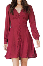 Load image into Gallery viewer, Skylar Rayon Garnet Dress