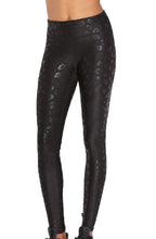 Load image into Gallery viewer, Black Cheetah Foil Tall Band Leggings