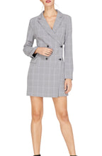Load image into Gallery viewer, Celeste Plaid Blazer Dress