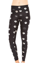 Load image into Gallery viewer, Silver Lips Foil Tall Band Leggings