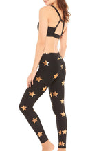 Load image into Gallery viewer, Rose Gold Stars Foil Tall Band Leggings