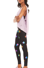 Load image into Gallery viewer, Rainbow Stars Foil Tall Band Leggings