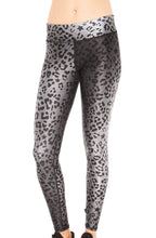 Load image into Gallery viewer, Charcoal Cheetah Tall Band Leggings