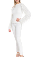 Load image into Gallery viewer, SR103T- FUZZY KNIT SWEATER WHITE