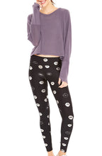 Load image into Gallery viewer, Silver Lips Foil Tall Band Leggings