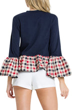 Load image into Gallery viewer, CONTRAST HEM PEPLUM TOP