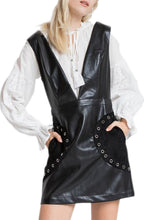 Load image into Gallery viewer, IH196D- METAL GROMMET PU MINI DRESS