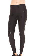 Load image into Gallery viewer, Black Stars Foil Tall Band Leggings