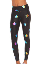 Load image into Gallery viewer, Rainbow Stars Foil Tall Band Leggings