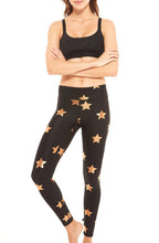 Load image into Gallery viewer, Rose Gold Stars Foil Tall Band Leggings