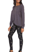 Load image into Gallery viewer, Gold Sparkle Foil Tall Band Leggings
