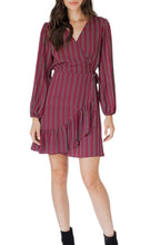 Load image into Gallery viewer, Aurora Stripe Wrap Dress