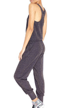 Load image into Gallery viewer, Navy Shimmer Knit Jumpsuit