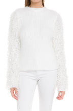 Load image into Gallery viewer, SR103T- FUZZY KNIT SWEATER WHITE
