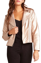 Load image into Gallery viewer, Night Rider Metallic Moto Jacket