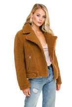 Load image into Gallery viewer, Faux Shearling Moto Jacket