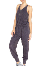 Load image into Gallery viewer, Navy Shimmer Knit Jumpsuit