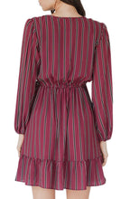 Load image into Gallery viewer, Aurora Stripe Wrap Dress