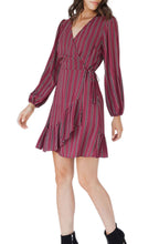 Load image into Gallery viewer, Aurora Stripe Wrap Dress