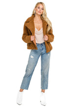 Load image into Gallery viewer, Faux Shearling Moto Jacket