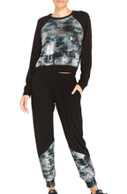Load image into Gallery viewer, Metallic Gray Camo Sequin Joggers