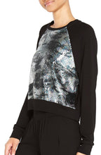 Load image into Gallery viewer, Metallic Gray Camo Sequin Sweatshirt
