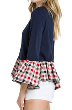 Load image into Gallery viewer, CONTRAST HEM PEPLUM TOP
