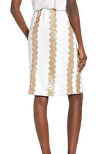 Load image into Gallery viewer, CH457K-SEQUIN PENCIL SKIRT