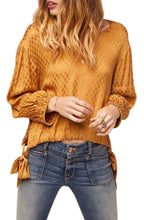 Load image into Gallery viewer, Reed Tie Waist Gold Top