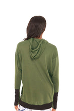 Load image into Gallery viewer, Army Green French Terry Hooded Sweatshirt