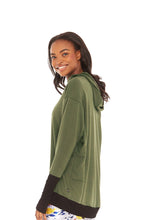 Load image into Gallery viewer, Army Green French Terry Hooded Sweatshirt