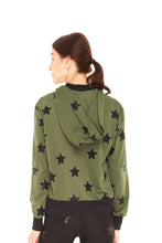 Load image into Gallery viewer, Army Green Stars Foil Bomber
