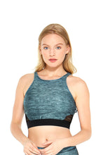 Load image into Gallery viewer, Heathered Teal Fishnet Crop Top