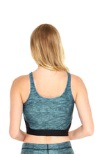 Load image into Gallery viewer, Heathered Teal Fishnet Crop Top