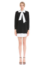 Load image into Gallery viewer, SWEATER DRESS W/ SHIRT COLLAR&amp;BOTTOM