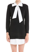 Load image into Gallery viewer, SWEATER DRESS W/ SHIRT COLLAR&amp;BOTTOM