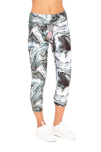 Load image into Gallery viewer, Metallic Marble Tall Band Capri Leggings