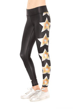 Load image into Gallery viewer, Metallic Stars Tall Band Leggings