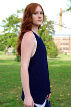 Load image into Gallery viewer, Navy Mushy Racer Tank